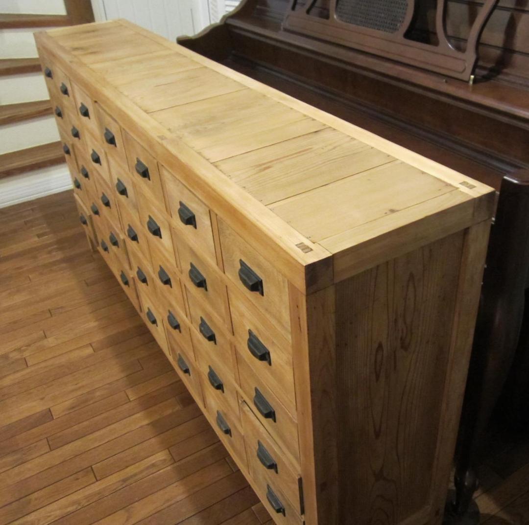 送料込35杯の引き出し棚　古家具　明治大正 アンティーク チェスト ドロワー