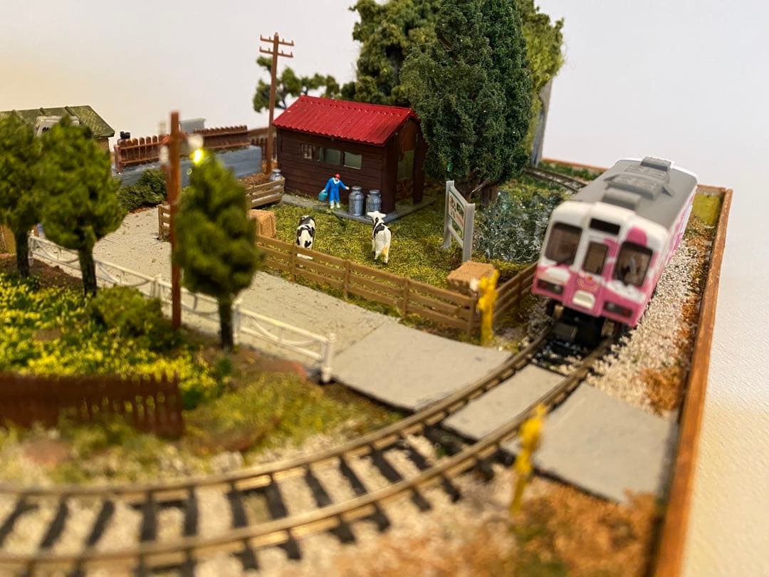 Nゲージ 鉄道 ミニジオラマレイアウト 牧場のある情景 bトレイン専用