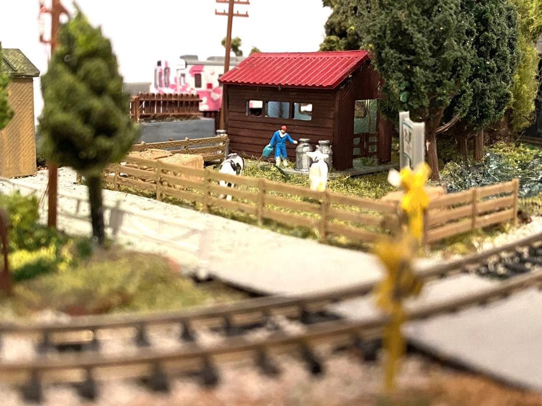 Nゲージ 鉄道 ミニジオラマレイアウト 牧場のある情景 bトレイン専用