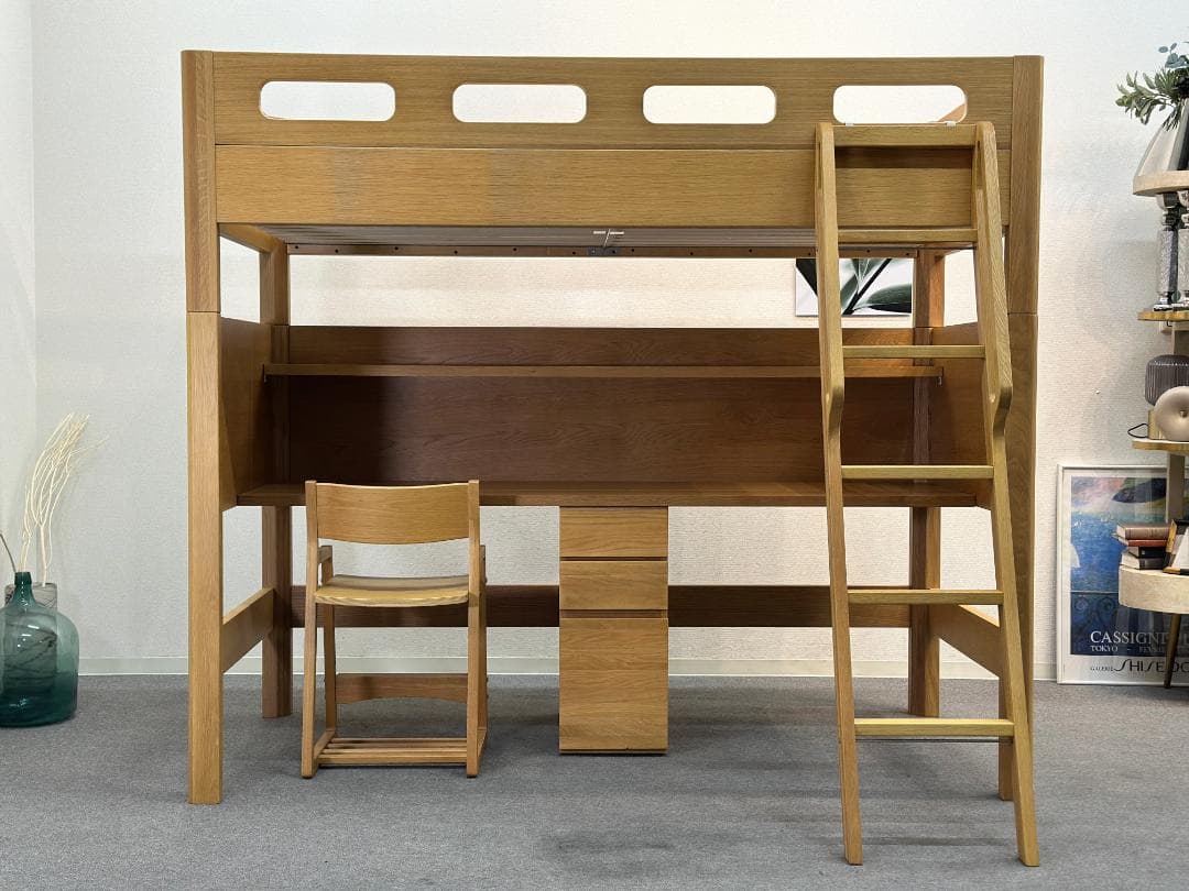 入学準備に■アクタス■FUZZLE　ロフトベッドセット　キッズ　ベッド＆デスク