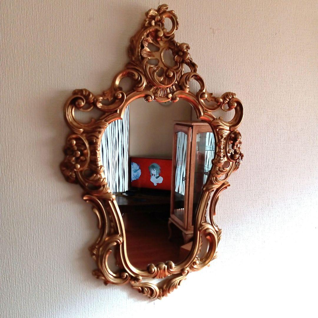 ロココ調ミラー イタリア製 ヴィンテージ調 壁掛けミラー