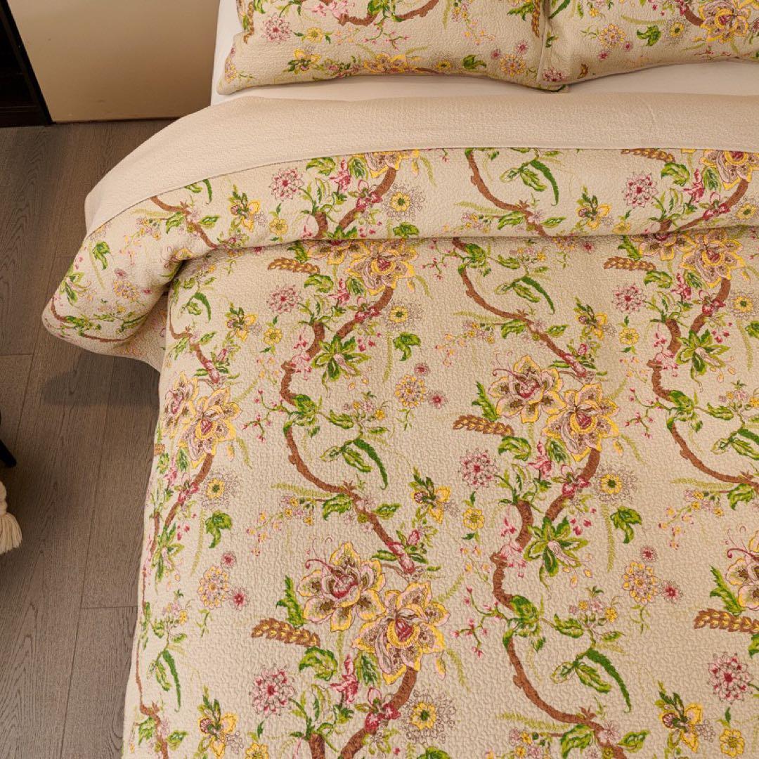 キルトベッドカバー3点セット綿マルチカバー キルティング MLD