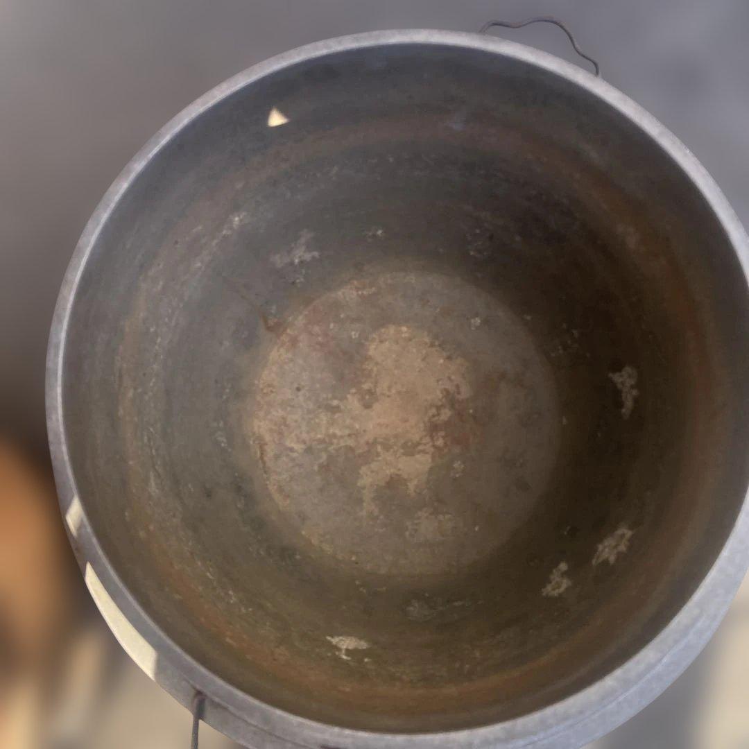 古民具 鉄製羽釜(蓋付き) ／ 和せいろ蒸し器 お餅つき用具