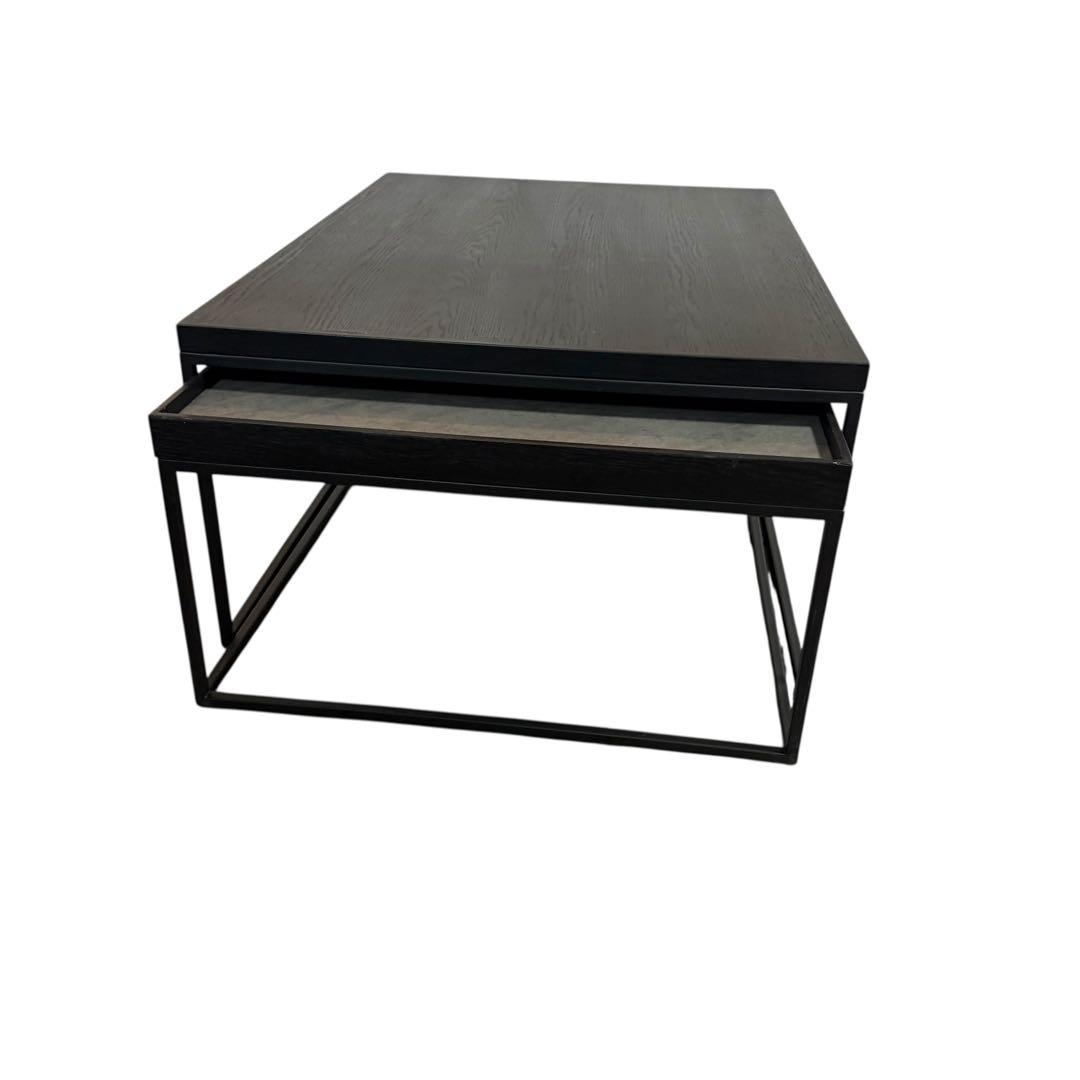 東谷 ネストローテーブル2個セット 大理石調×オーク