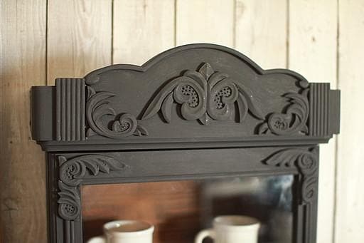 古い壁掛け木枠ガラス戸棚　5段　食器棚　飾り棚　ウォールラック　古家具　古道具