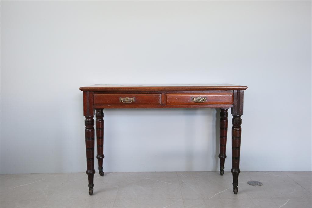 英国アンティーク古木デスク/作業台/勉強机/木製テーブル/オフィス(89-220