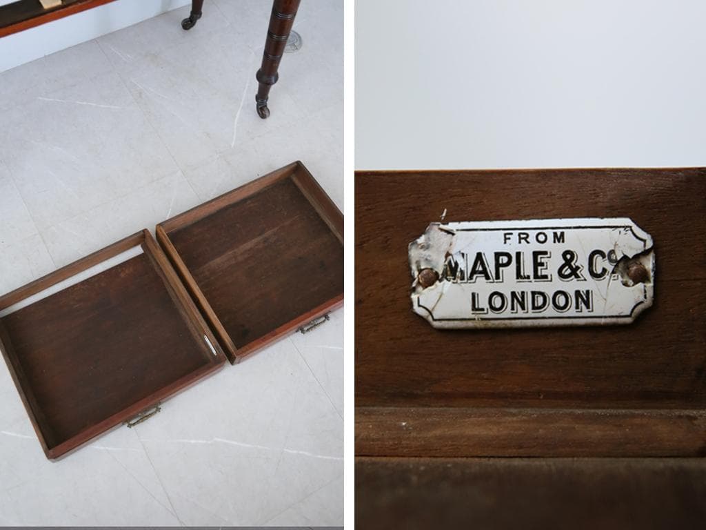 英国アンティーク古木デスク/作業台/勉強机/木製テーブル/オフィス(89-220