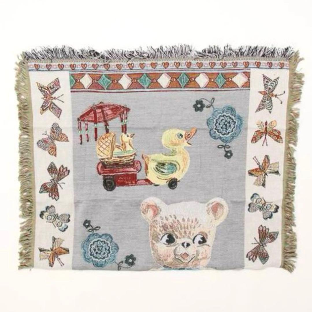 新品タグ付き】ナタリーレテ ラグブランケット 犬＆クマ ゴブラン