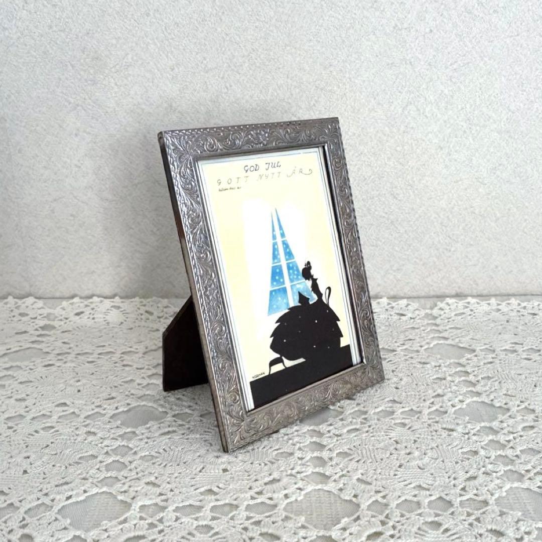 RT79 草花レリーフが美しい英国ヴィンテージフォトフレーム 15.5×11.5