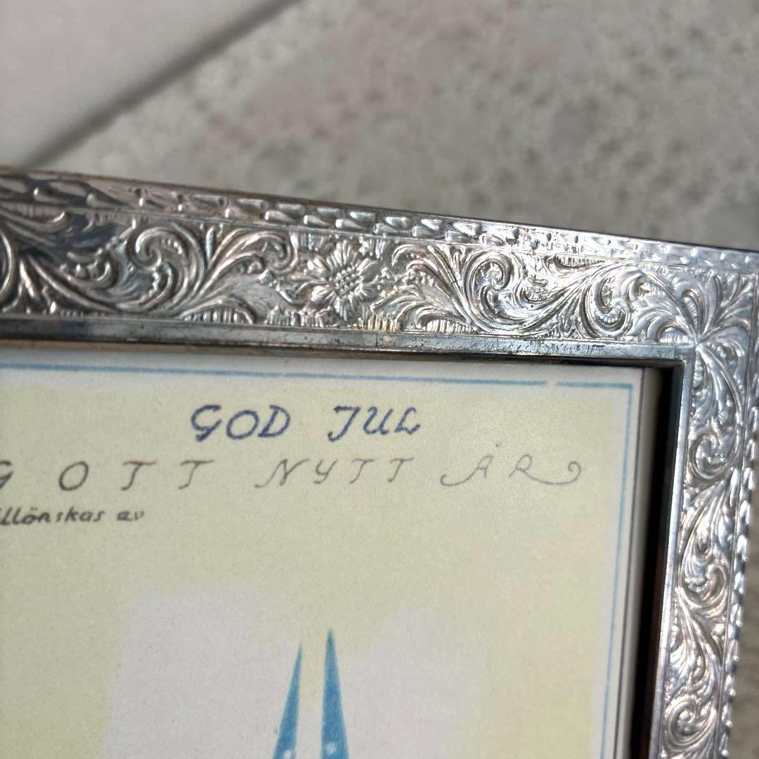 RT79 草花レリーフが美しい英国ヴィンテージフォトフレーム 15.5×11.5