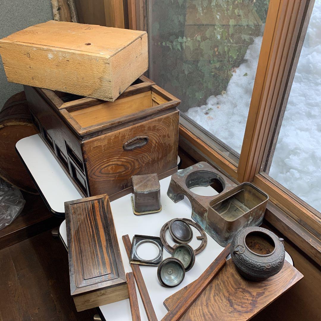 長火鉢03 レトロ　昭和のアンティーク暖　ビンテージ〈直接引き取り限定〉