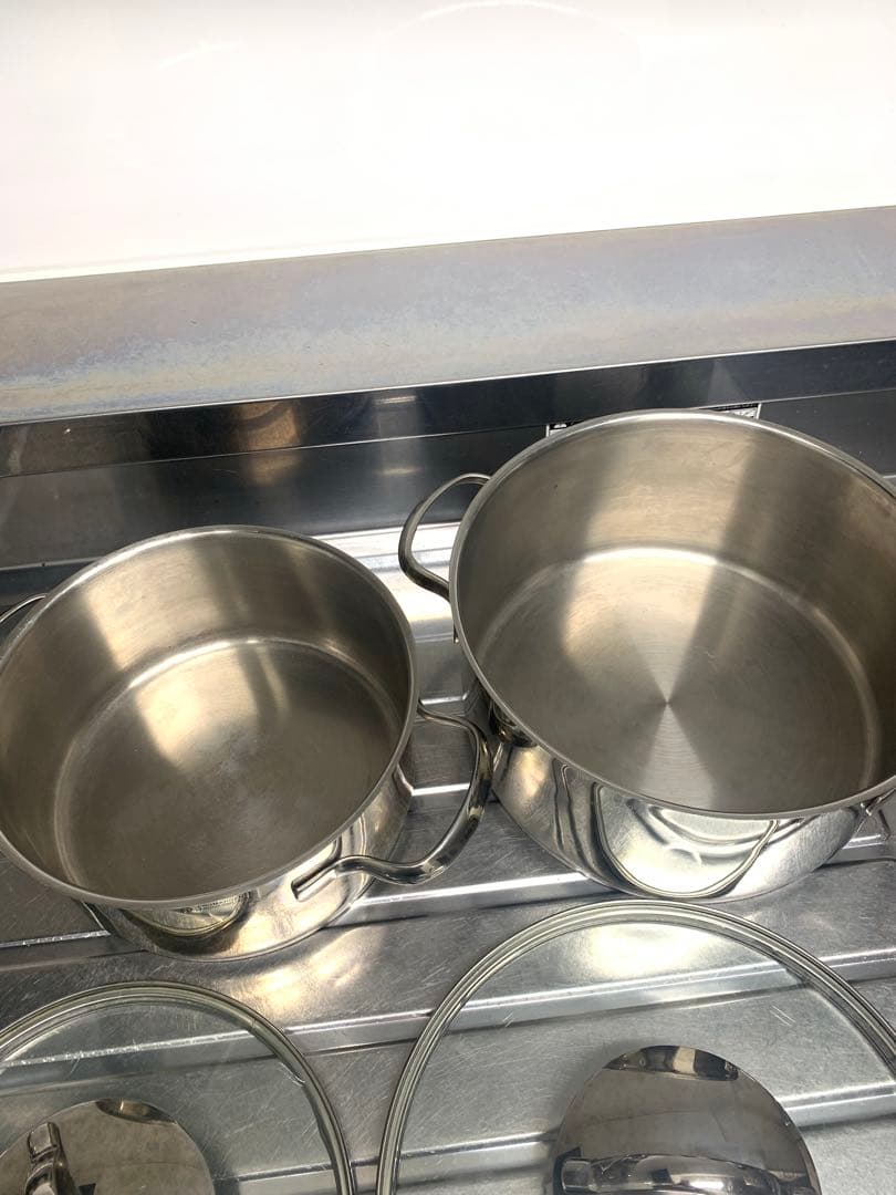 ステンレス製両手鍋2点セット