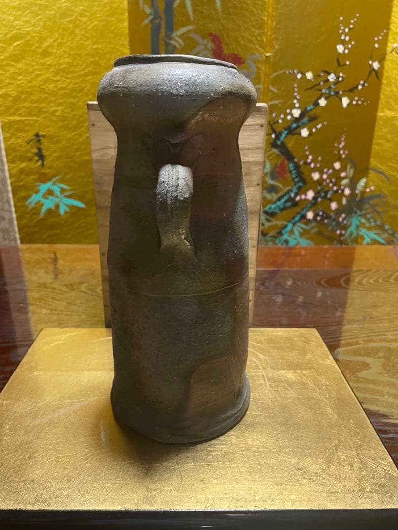 備前焼　花瓶　伊勢崎満