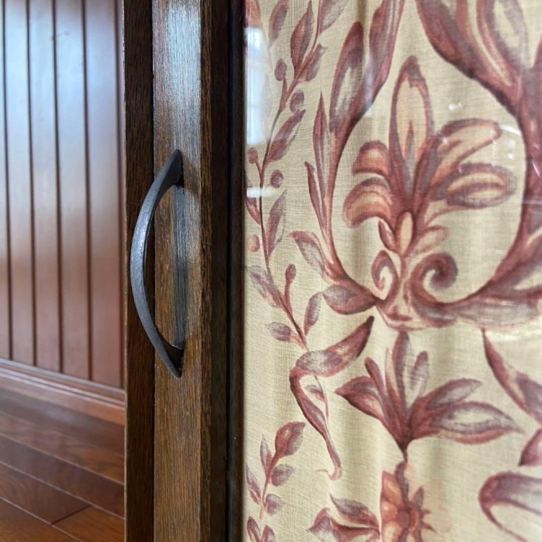 アンティーク家具　本棚付ガラス戸棚　昭和レトロ　本棚　収納棚