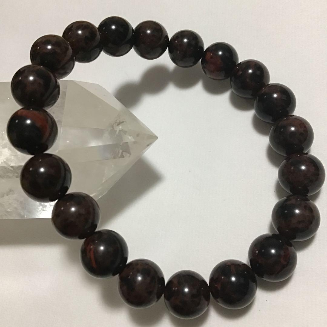 ヴァーミリオンオブシディアン 5A 鑑定書付 10mmパワーストーンブレスレット