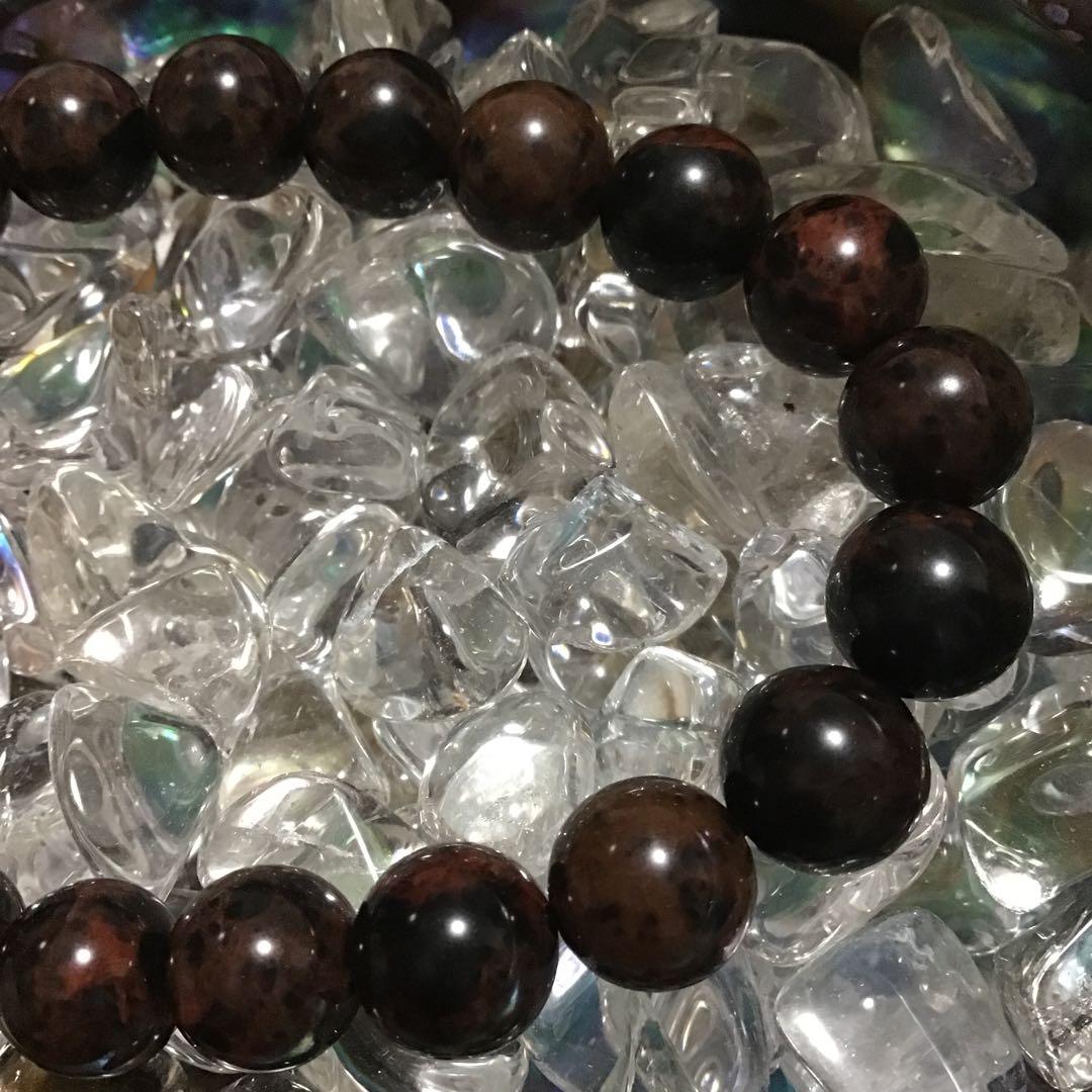 ヴァーミリオンオブシディアン 5A 鑑定書付 10mmパワーストーンブレスレット