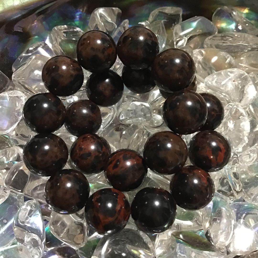 ヴァーミリオンオブシディアン 5A 鑑定書付 10mmパワーストーンブレスレット