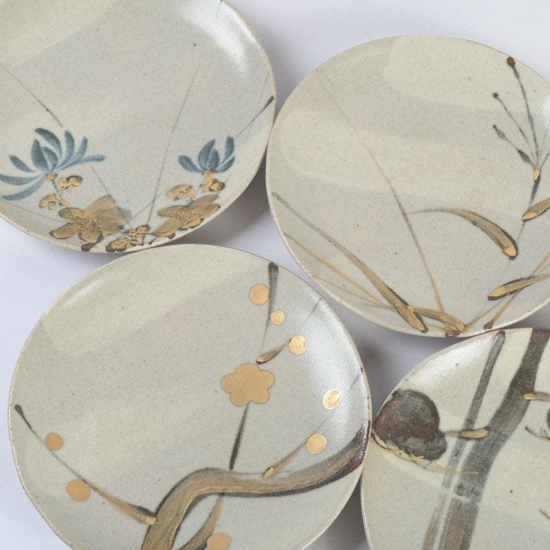 和食器 茶懐石 幸兵衛窯 絵変和皿 銘々皿 五客 共箱