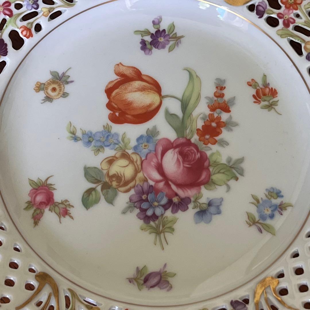 レア美品】ドイツ製 シューマンババリア☆ドレスデンフラワー☆ピアス