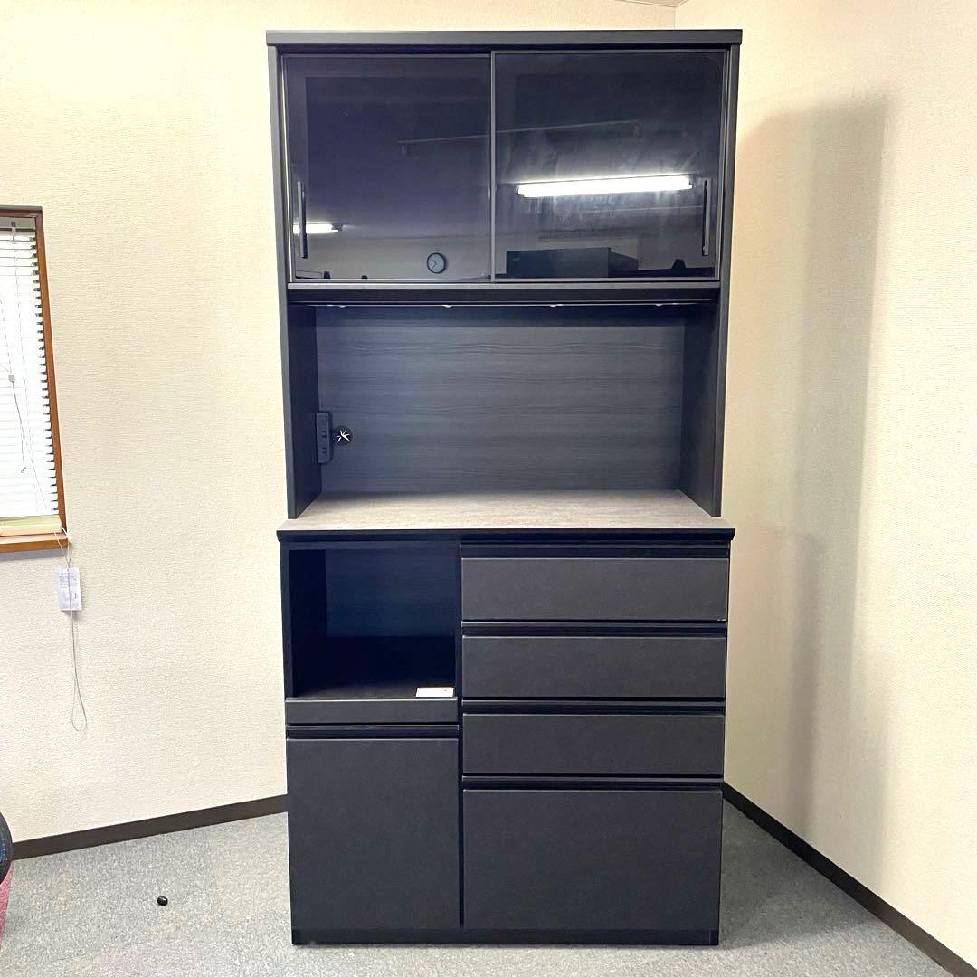 ニトリ キッチンボード SP201 100KB GY 食器棚 M