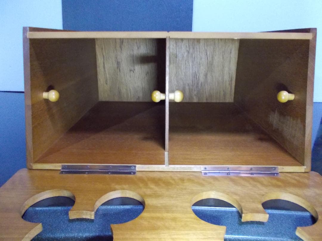 昭和レトロ ディズニーミッキー&ミニー　木製ゴミ箱