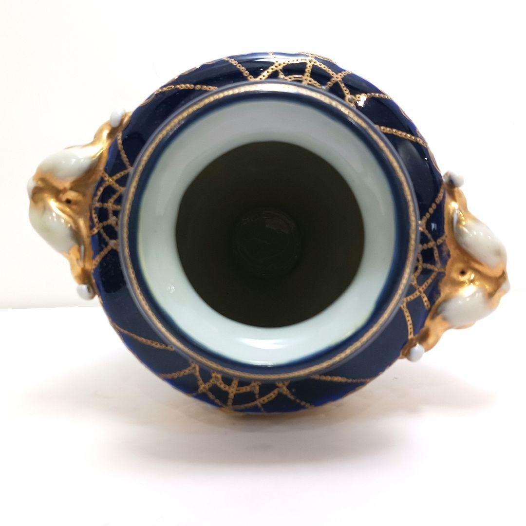 Y3036-3 オールドノリタケ マルキ印 風景文花瓶 輸出向け L