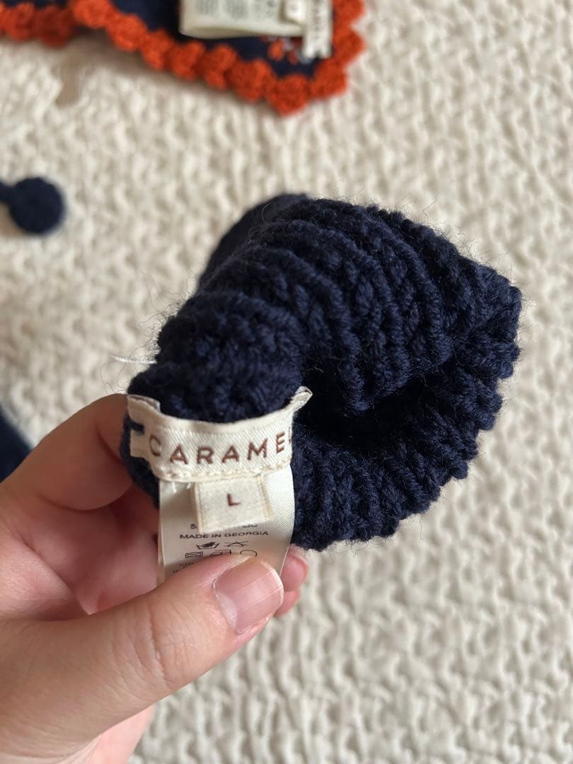 CARAMEL 花模様 ミトン スカーフ セット M/L