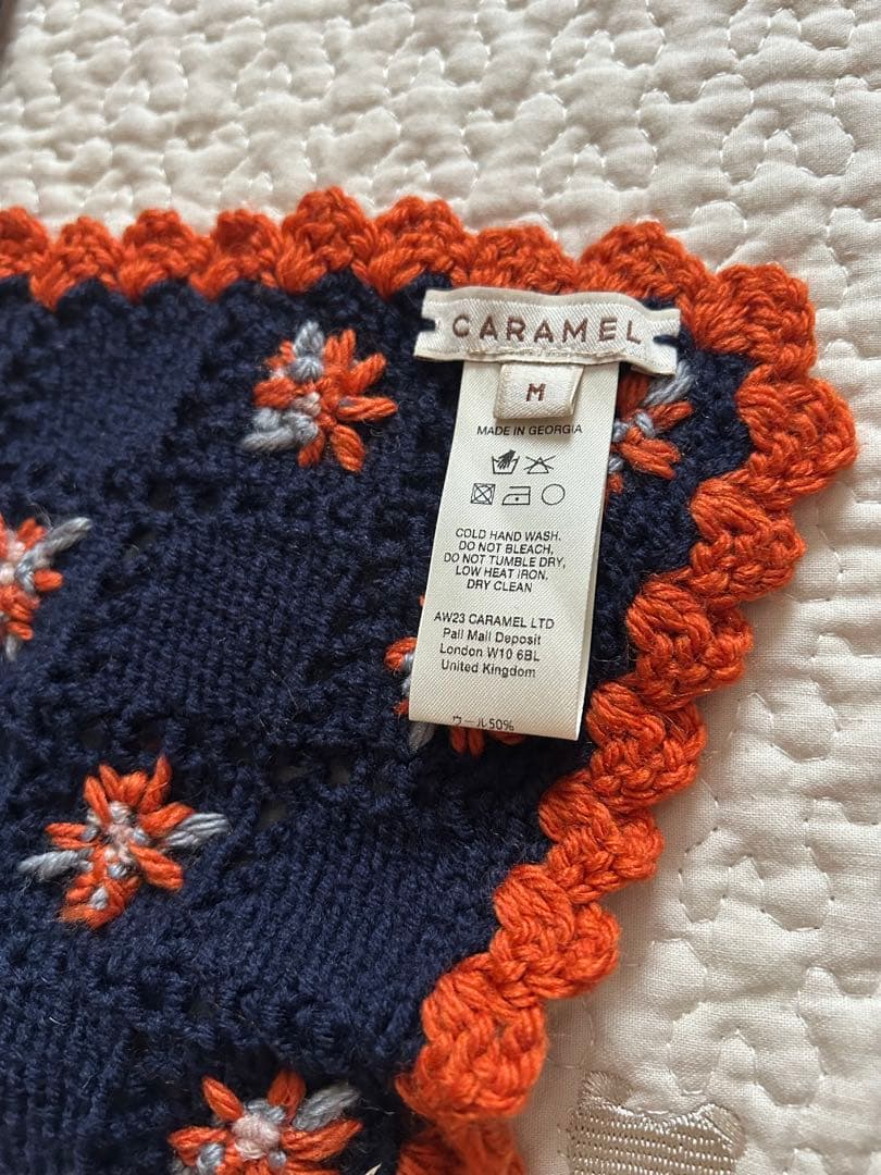 CARAMEL 花模様 ミトン スカーフ セット M/L