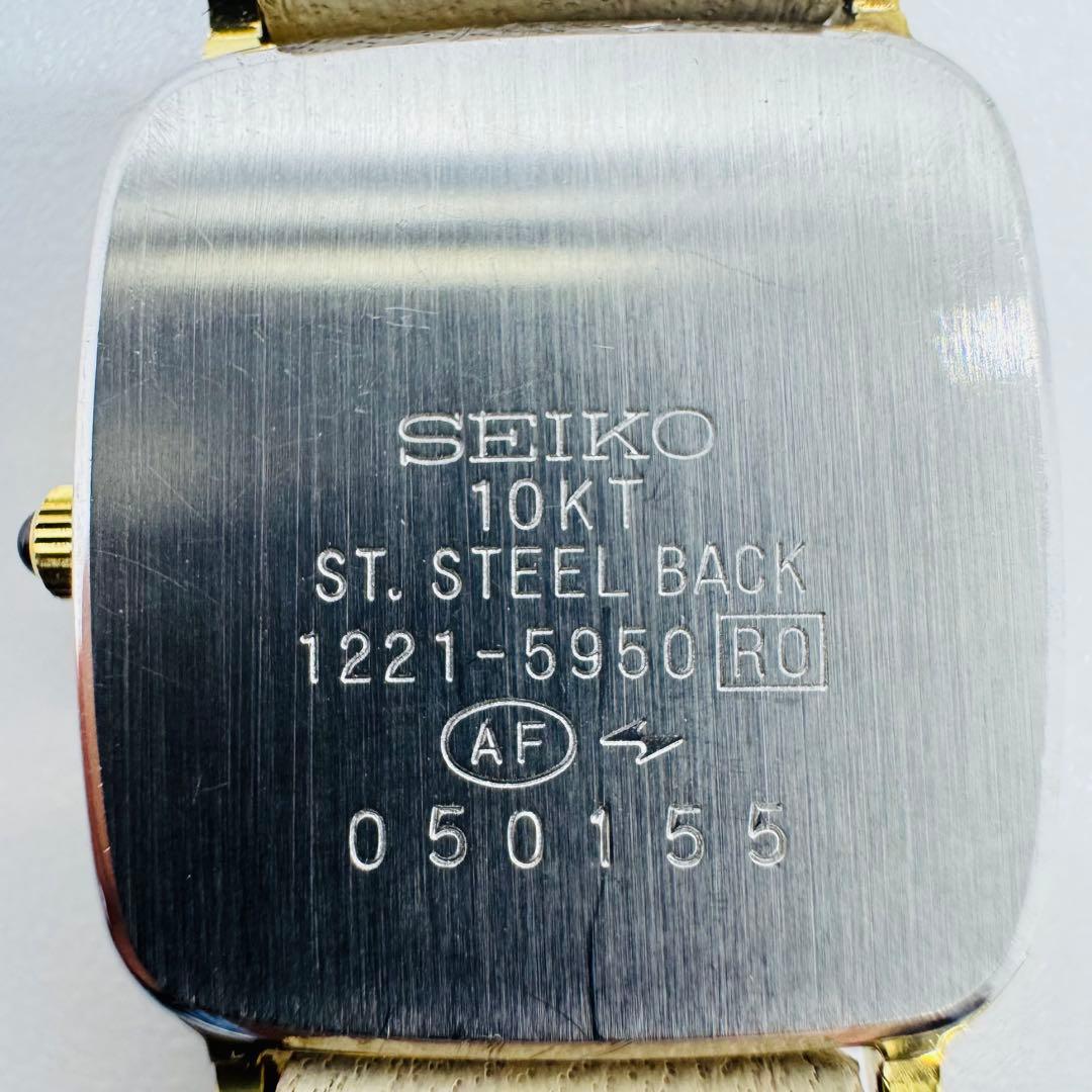 ✨SEIKO✨Exeline✨10KT刻印✨ゴールド文字盤✨クオーツ✨腕時計✨