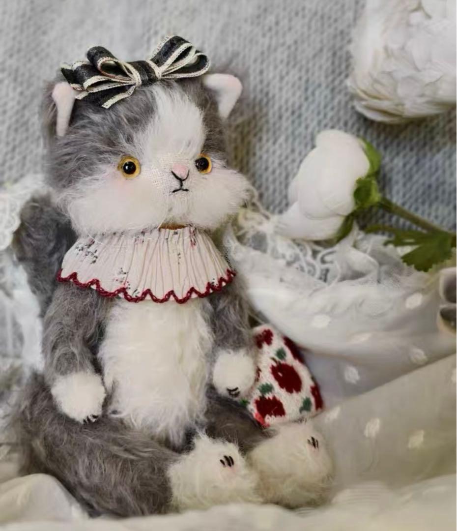 ミックスカラーのねこさん アーティストベア 海外作家様 ハンドメイド