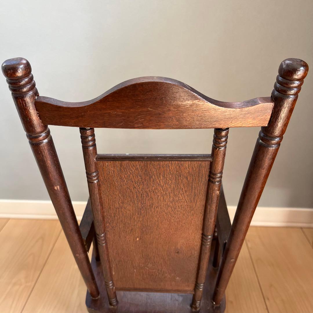 木製ロッキングチェア】ドール 花柄 ブラウン - メルカリ