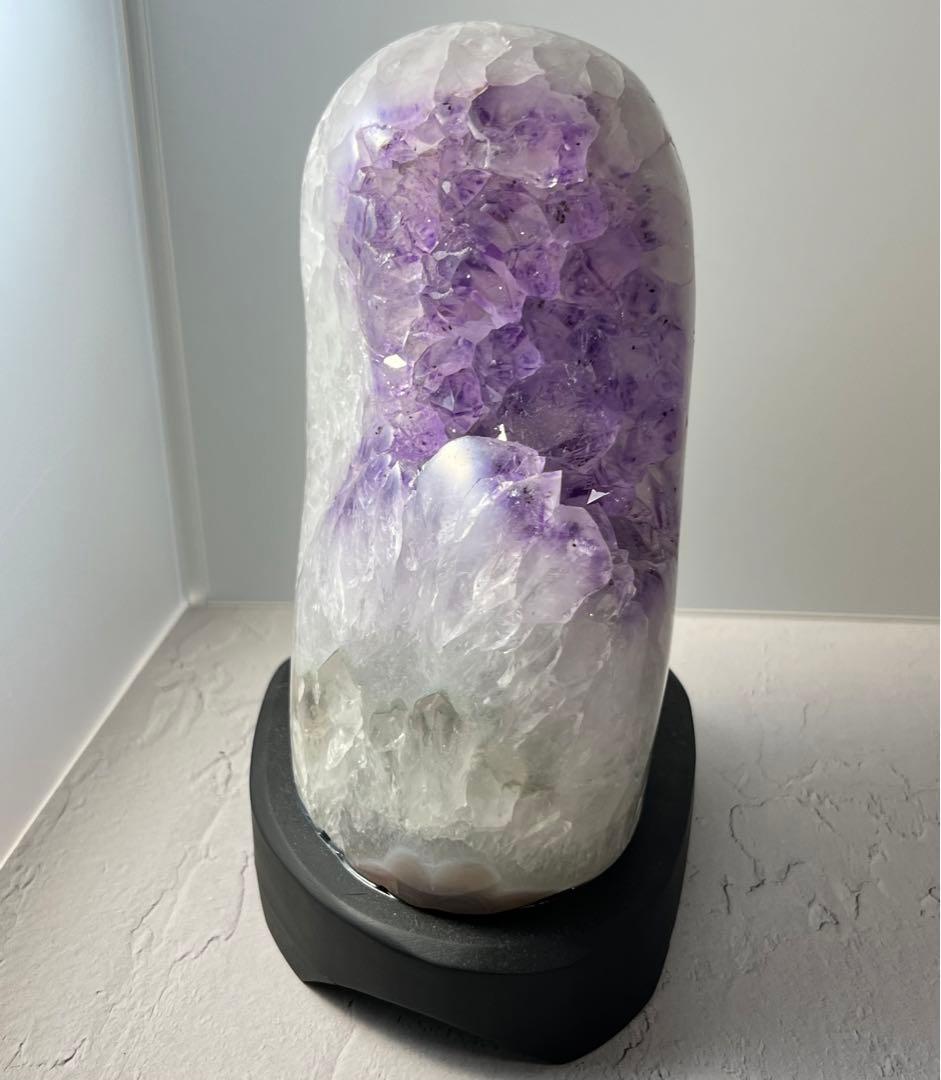 天然石 レア美品 アメジストクラスターランプ LEDライト付き