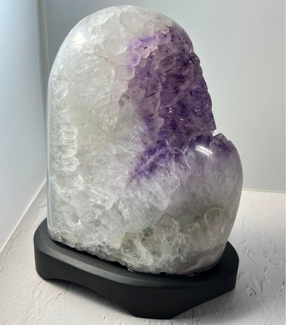 天然石 レア美品 アメジストクラスターランプ LEDライト付き