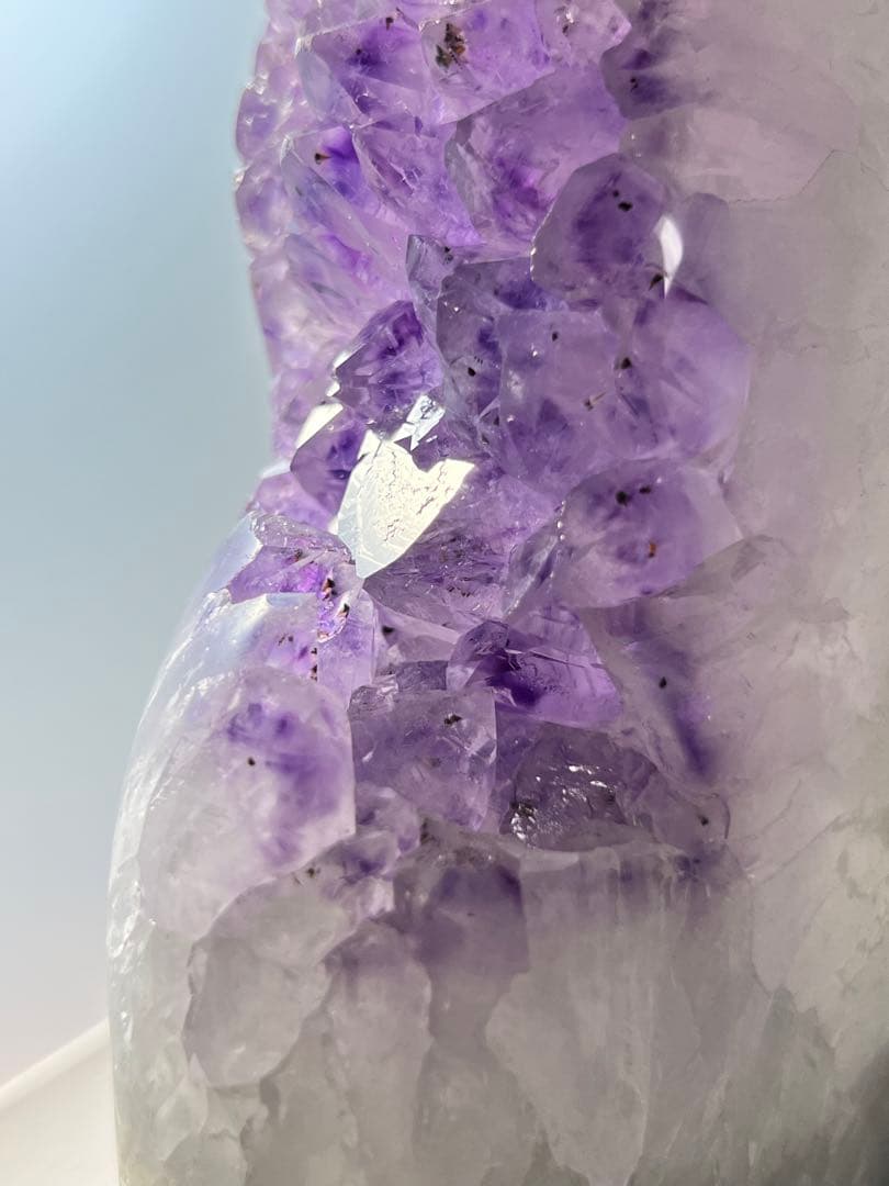 天然石 レア美品 アメジストクラスターランプ LEDライト付き