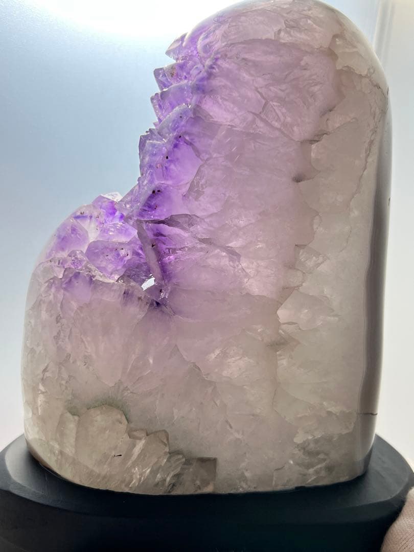 天然石 レア美品 アメジストクラスターランプ LEDライト付き