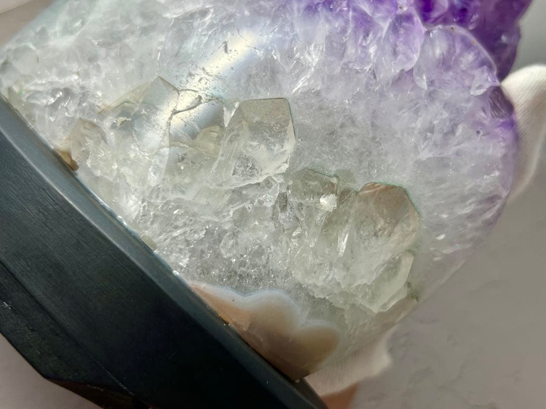 天然石 レア美品 アメジストクラスターランプ LEDライト付き