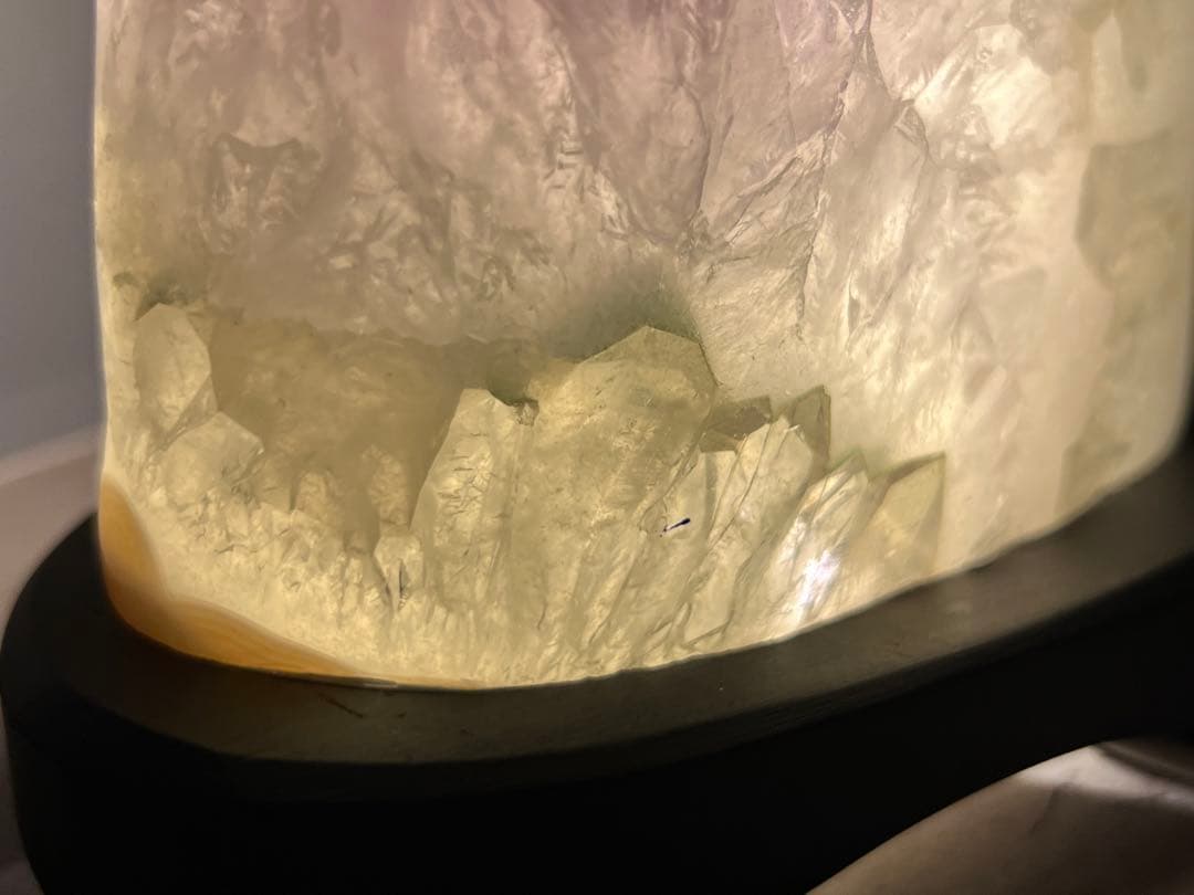 天然石 レア美品 アメジストクラスターランプ LEDライト付き