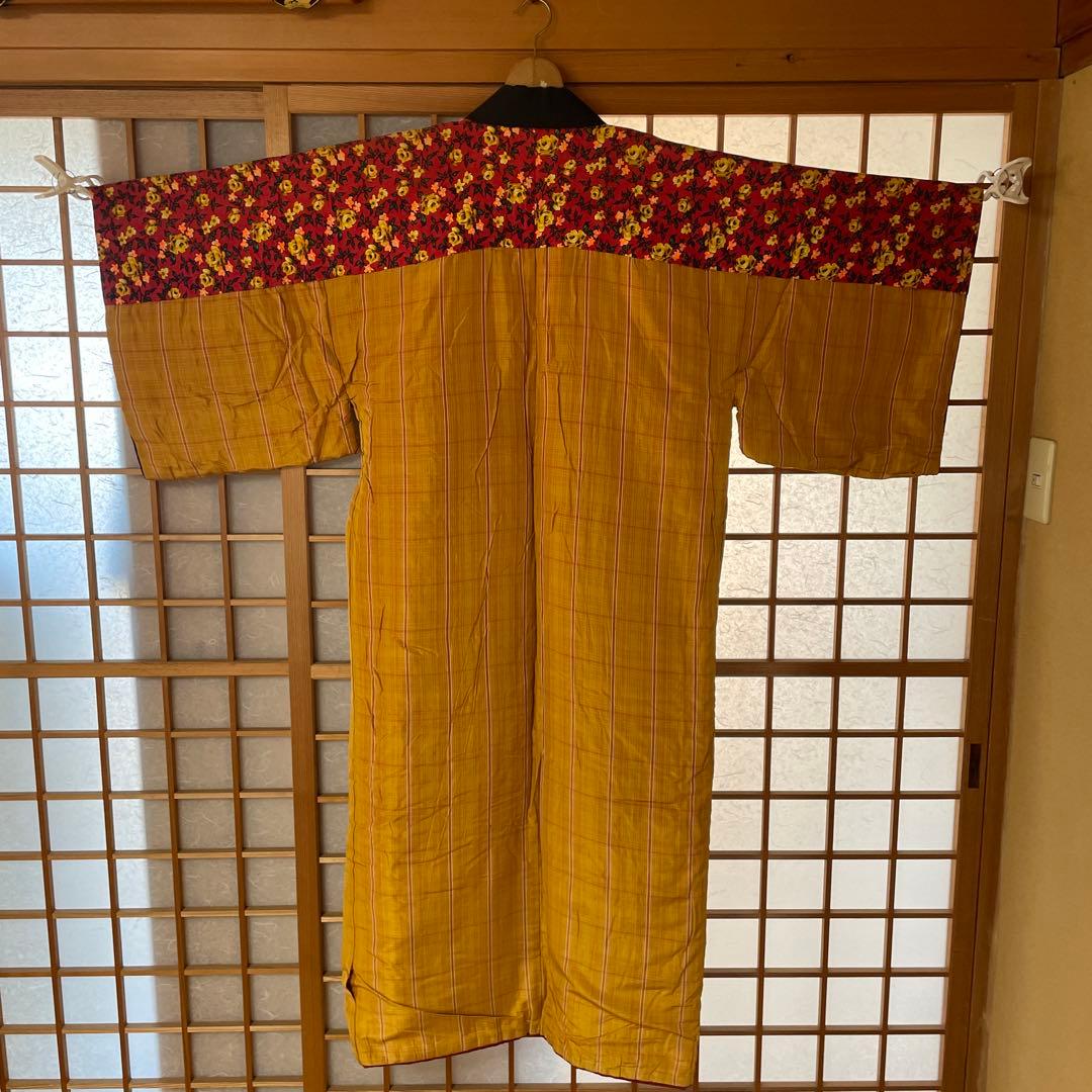 かいまき布団 和装寝具 手縫い 花柄 幾何学模様 【昭和レトロ】【アンティーク】