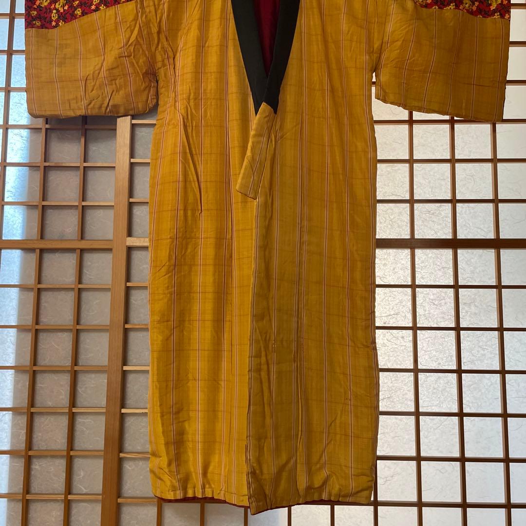 かいまき布団 和装寝具 手縫い 花柄 幾何学模様 【昭和レトロ】【アンティーク】