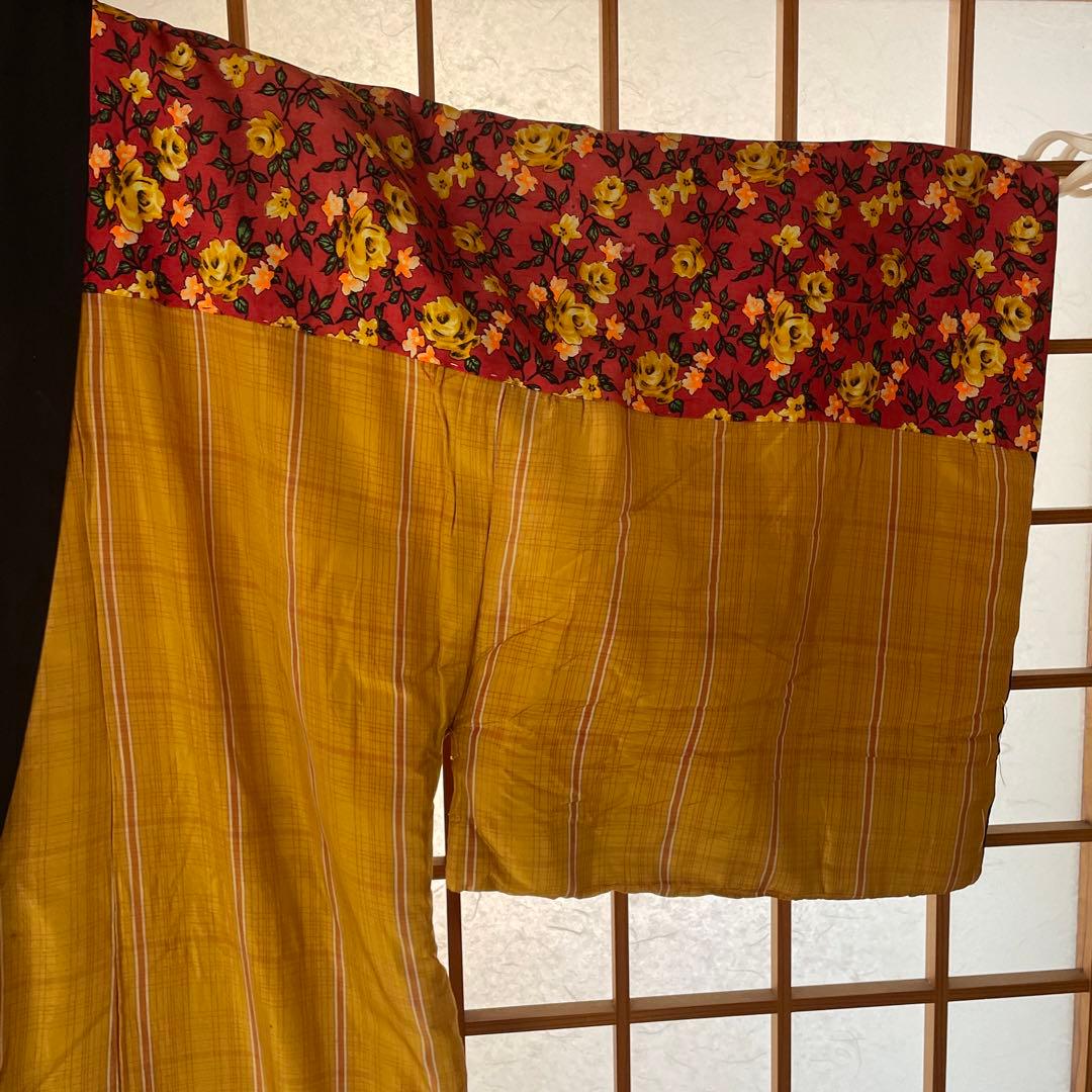 かいまき布団 和装寝具 手縫い 花柄 幾何学模様 【昭和レトロ】【アンティーク】