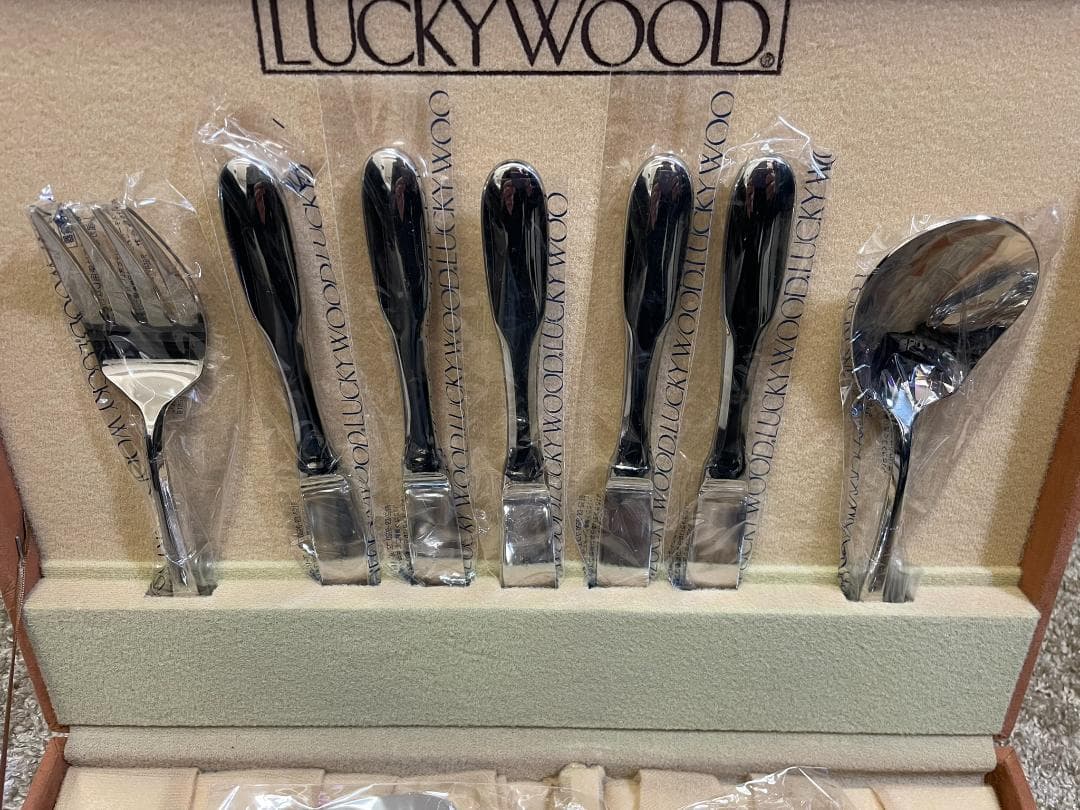 LUCKYWOOD カトラリーセット 木製ケース付き