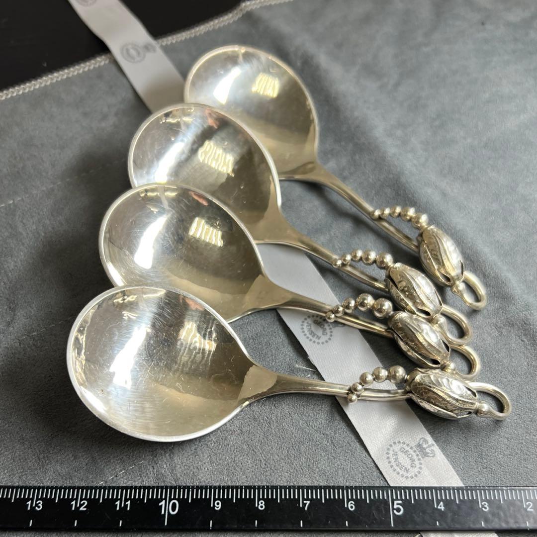 ジョージジェンセン　激レアブロッサムsterling925 シュガースプーン4本