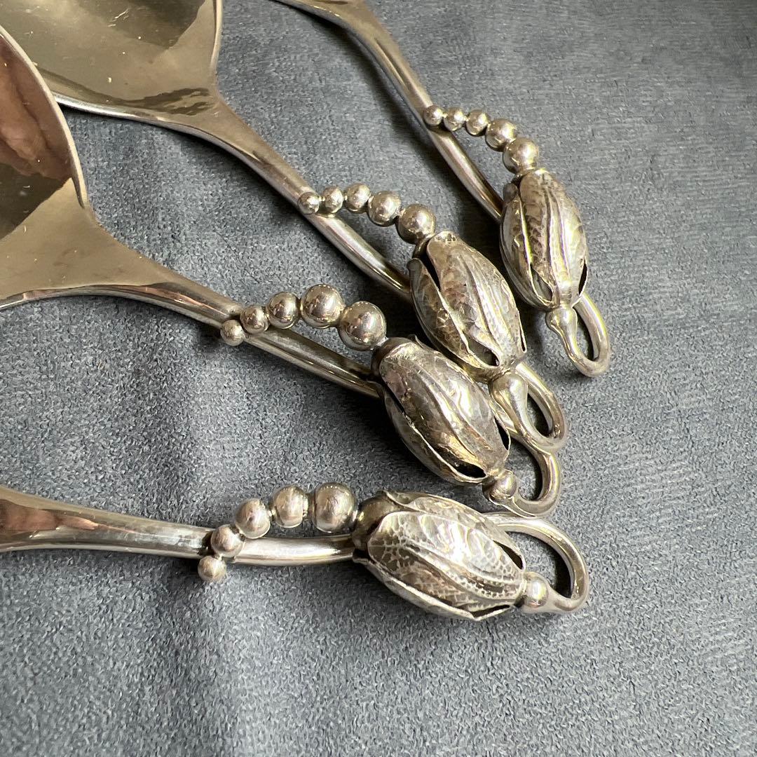 ジョージジェンセン　激レアブロッサムsterling925 シュガースプーン4本