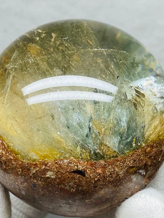 58.9㍉　タイチンルチルクォーツ　太陽発射ルチルクォーツ　グリンルチル　水晶球