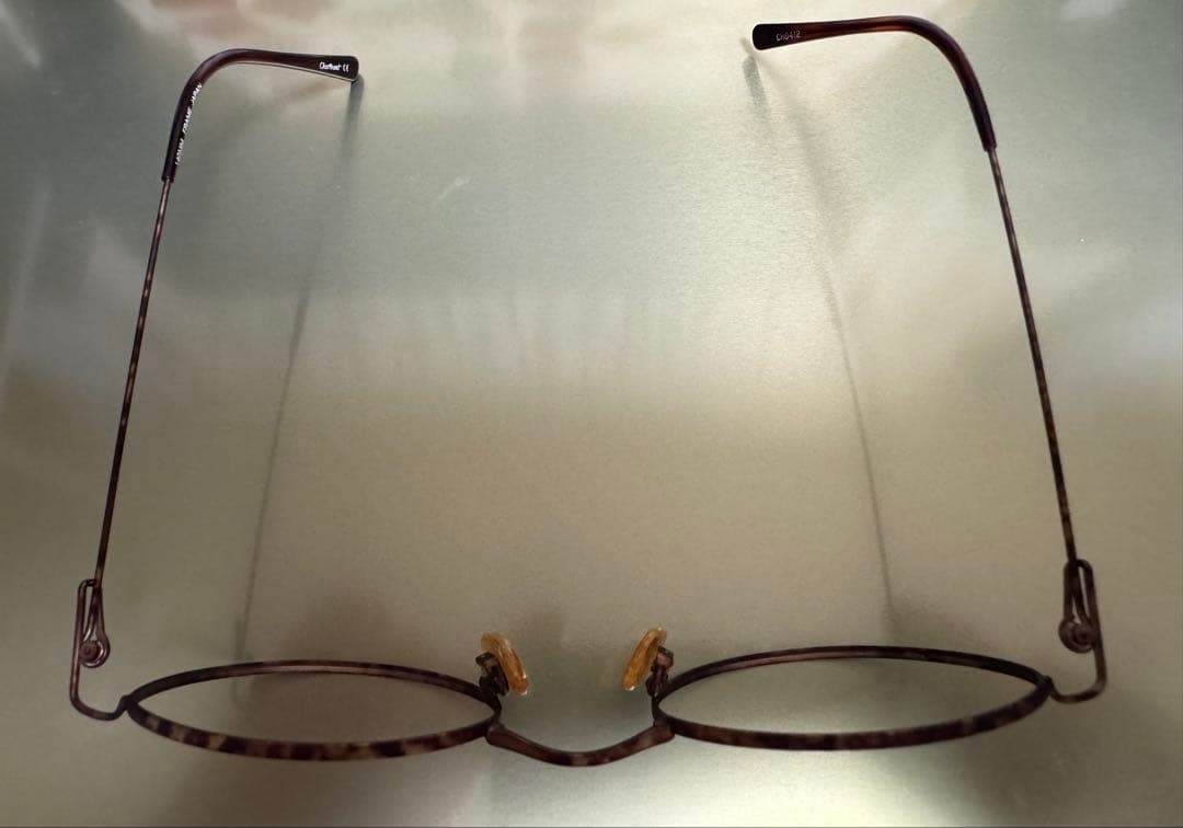 ✴︎美品✴︎ とてもオシャレな茶色メガネフレーム　　レンズ無し　伊達メガネ