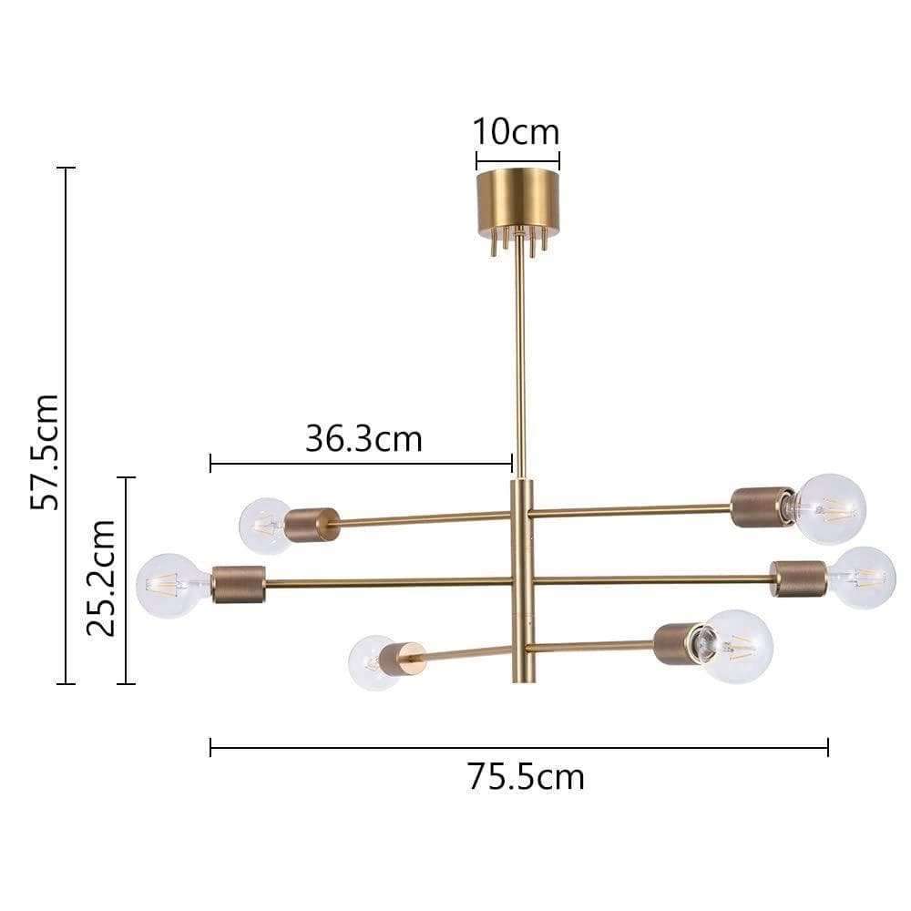【開封・未使用】Chende シーリングライト 6灯 真鍮 口金E26 60W