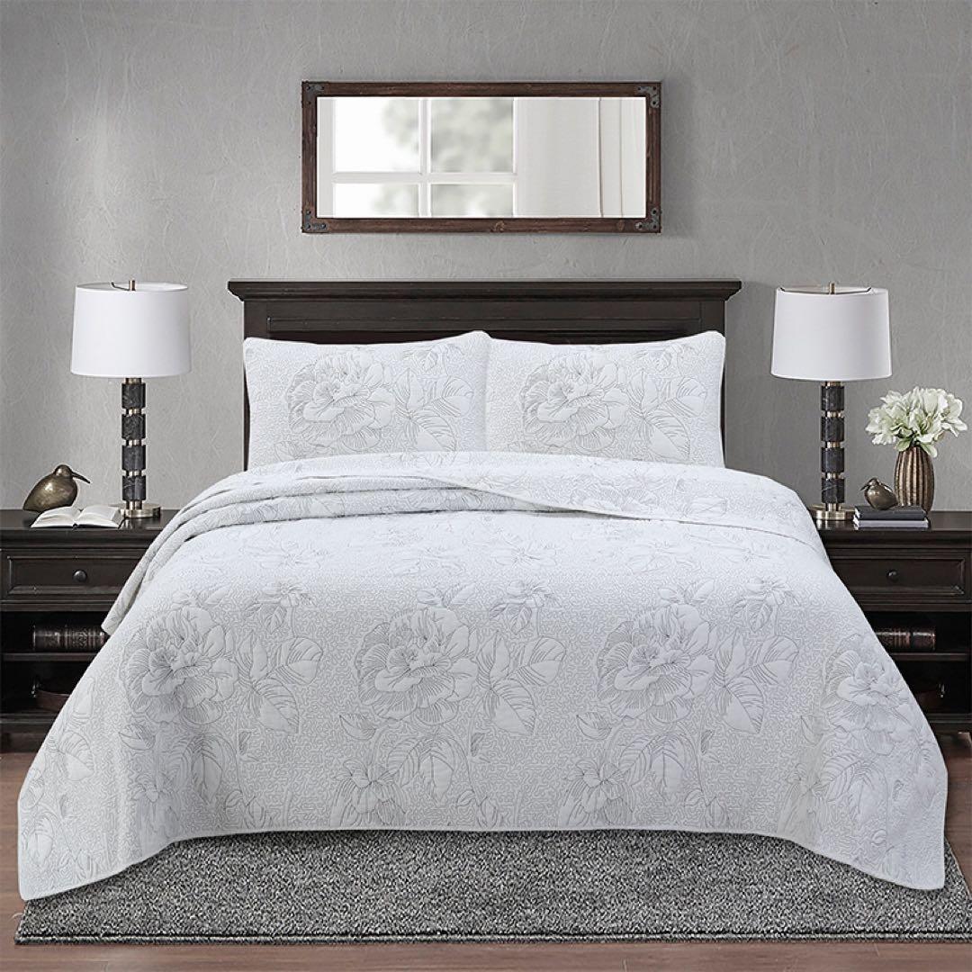 キルトベッドカバー3点セット綿マルチカバー キルティング 701