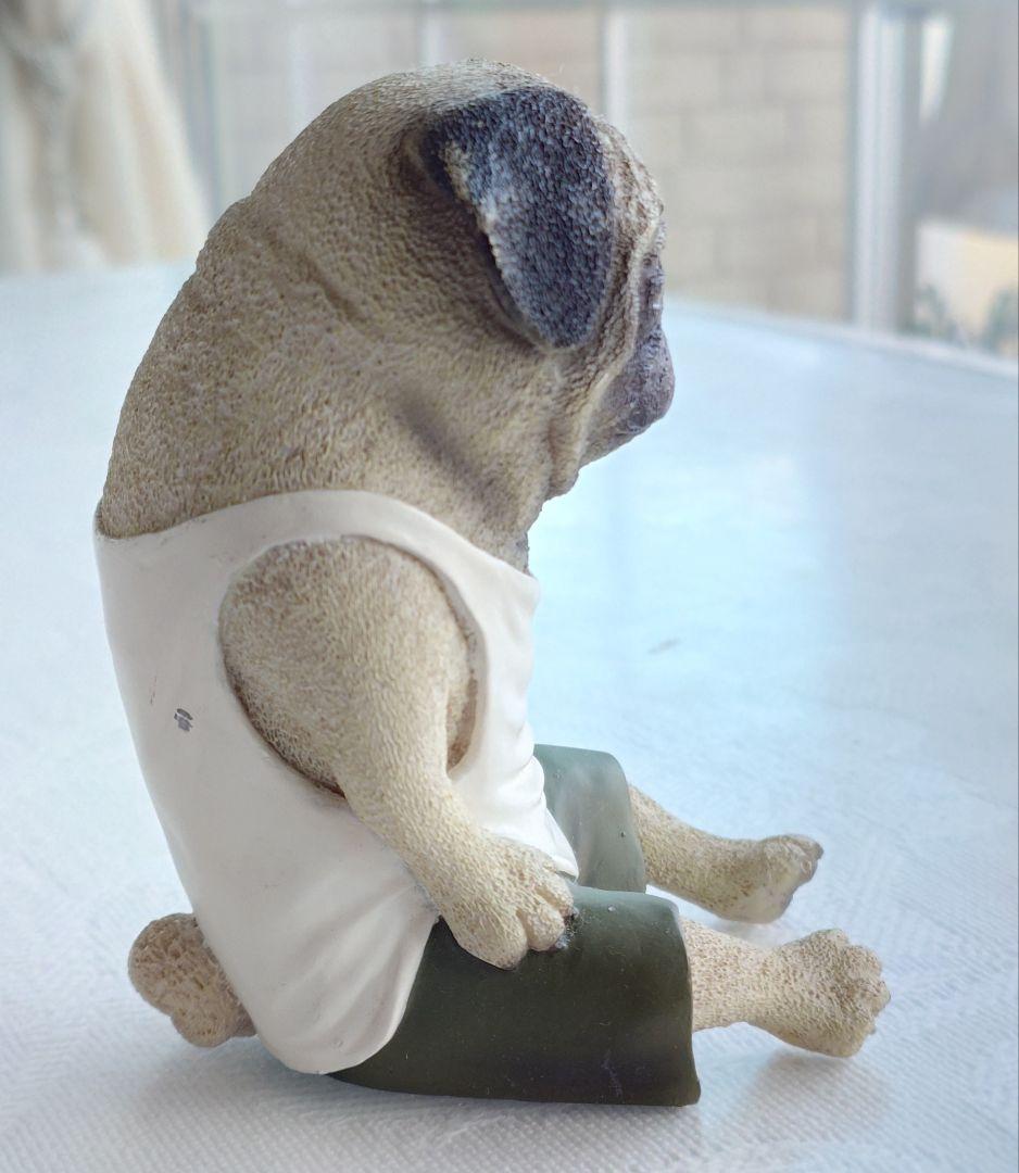 朝隈俊男 犬の留守番 ユージン 哀愁 パグ ビッグサイズ 陶器 置物 レア
