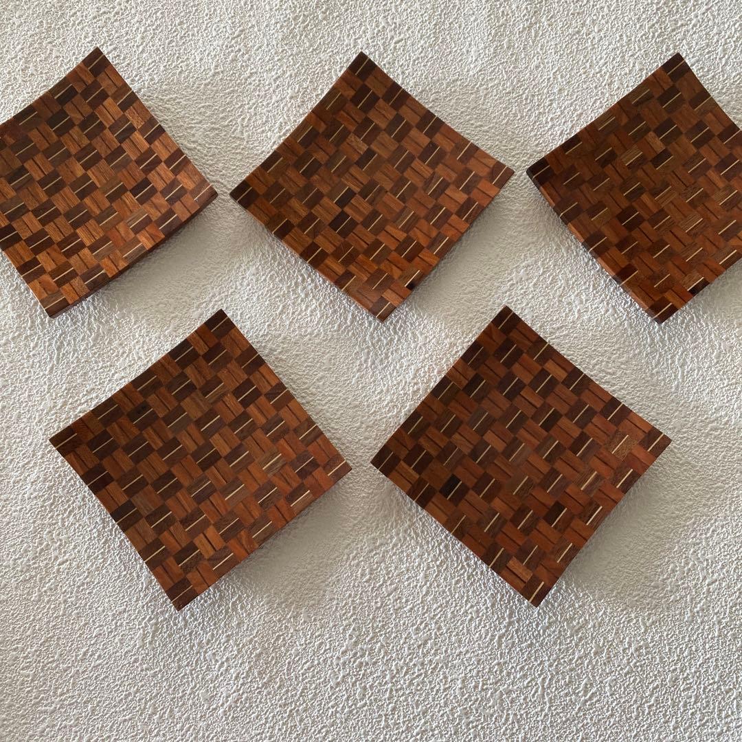 良いね！に感謝のお値引き【寄木細工】無垢材 4寸銘々皿 - メルカリ