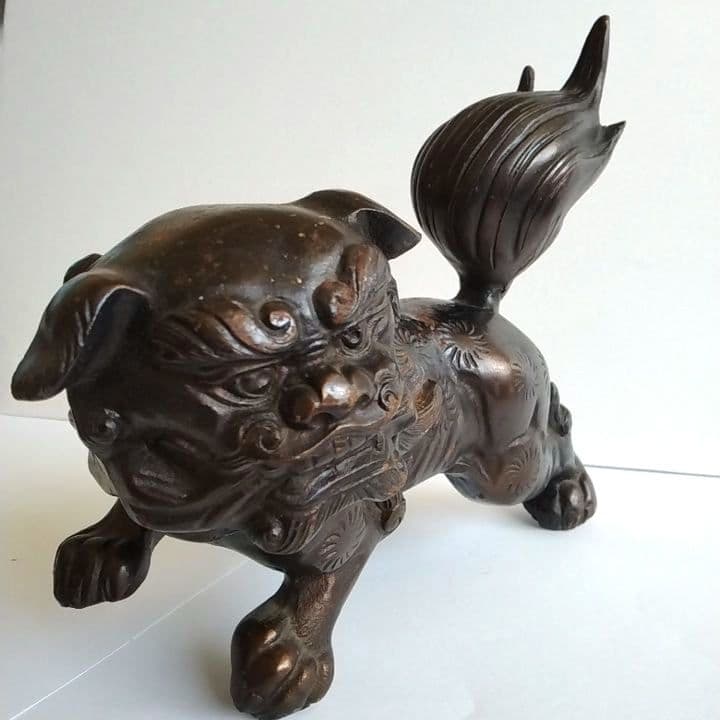 金属製 唐獅子 置物／風水・開運インテリア